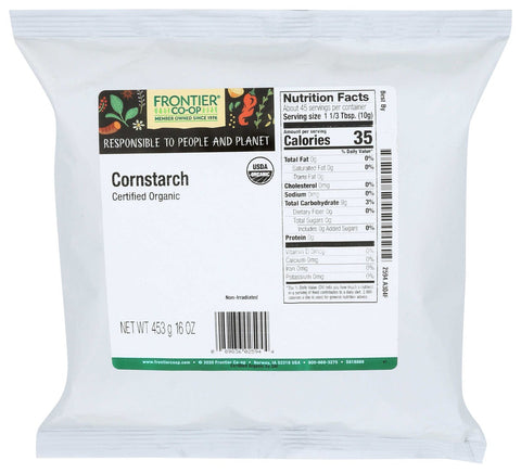 Frontier Co-Op Organic Cornstarch, 16 Ounce -- 6 per case