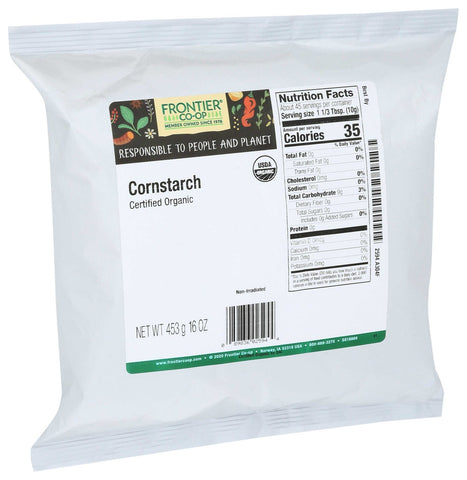 Frontier Co-Op Organic Cornstarch, 16 Ounce -- 6 per case