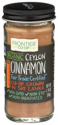 Frontier Herb Organic Ceylon Ground Cinnamon Powder - Seasoning, 1.76 Ounce -- 6 per case.