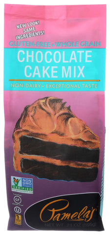 Pamelas Products Chocolate Cake Mix, 21 Ounce -- 6 per case.