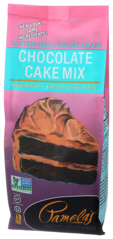 Pamelas Products Chocolate Cake Mix, 21 Ounce -- 6 per case.