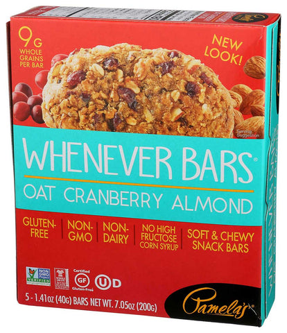 Pamelas Products Oat Cranberry Almond Bar - 5 per pack -- 6 packs per case.