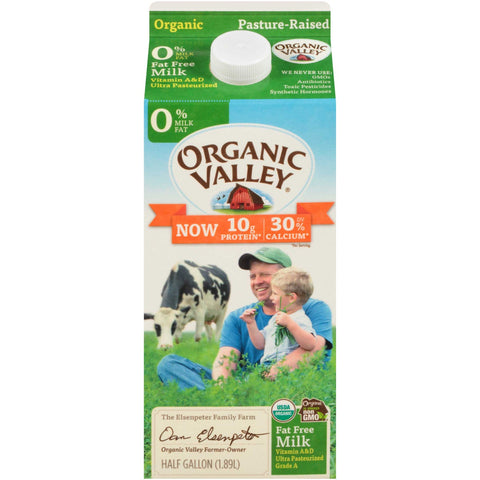 Organic Valley Ultra Pasteurized Non Fat Skim Milk, 64 Fluid Ounce -- 6 per case