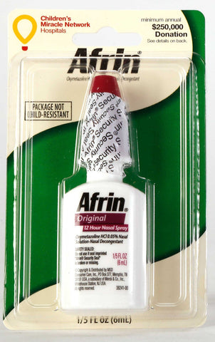 Convenience Valet Afrin Non Slip Nasal Spray, 6 Milliliter Bottle - 4 per pack -- 21 packs per case
