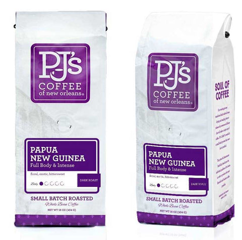 Pjs Coffee Of New Orleans Papua New Guinea Whole Bean Coffee, 1 Pound -- 6 per case