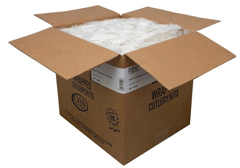 D and W Fine Pack Senate White Fork with 1 Ply Napkin -- 1000 per case.