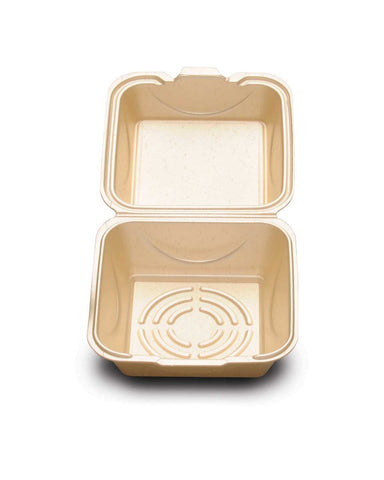 D and W Fine Pack Enviroware Hinged Wheat Foam Container, 5 inch -- 500 per case.