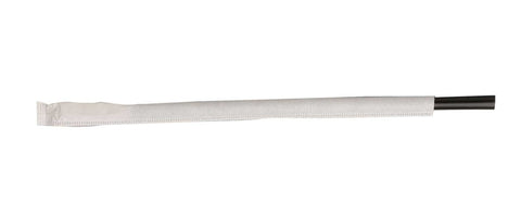 D and W Fine Pack Polypropylene Ebony Black Giant Wrapped Straw, 7.75 inch -- 7200 per case.