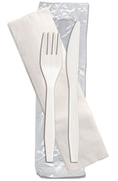D and W Fine Pack Senate Fork and Knife Napkin Kit -- 250 per case.