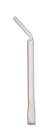 D and W Fine Pack Paper Flex Plastic White Wrapped Straw, 7.75 inch -- 10000 per case.