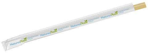 D and W Fine Pack NaturesPlastic Tall Jumbo Wrapped Straw, 10 1/4 inch -- 2000 per case