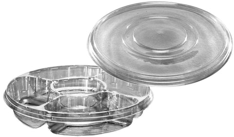 D and W Fine Pack 4 Compartment Round Platter, 13 inch -- 50 per case.