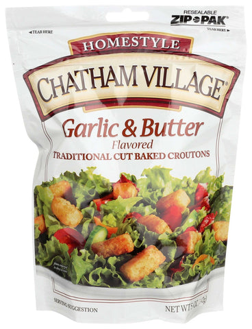 Chatham Village Garlic and Butter Flavored Crouton, 5 Ounce -- 12 per case.