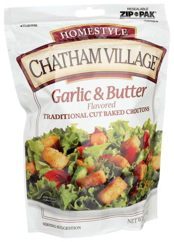 Chatham Village Garlic and Butter Flavored Crouton, 5 Ounce -- 12 per case.