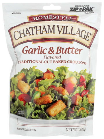 Chatham Village Garlic and Butter Flavored Crouton, 5 Ounce -- 12 per case.