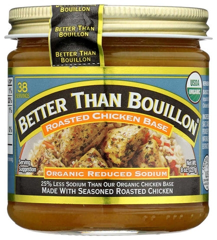 Better Than Bouillon Organic Reduced Sodium Roasted Chicken Base, 8 Ounce -- 6 per case