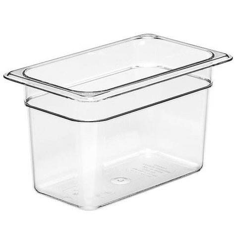 Cambro Camwear Polycarbonate Clear Fourth Size Food Pan, 6 inch