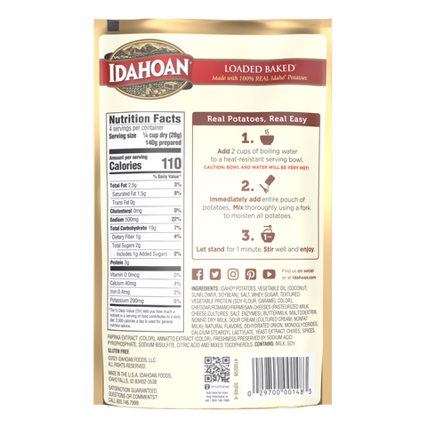 Idahoan Loaded Baked® Mashed Potatoes, 4 oz Pouch