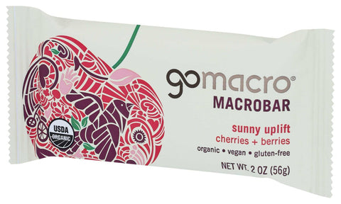 Go Macro Organic Sunny Uplift Cherries and Berries Macrobar, 2 Ounce -- 12 per case.