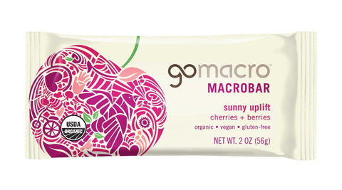 Go Macro Organic Sunny Uplift Cherries and Berries Macrobar, 2 Ounce -- 12 per case.