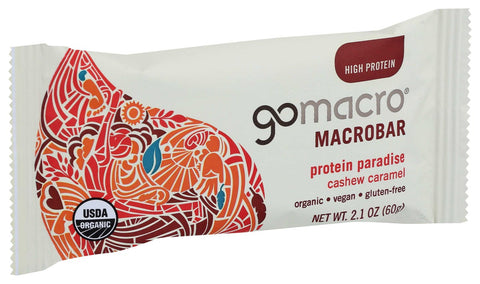Go Macro Organic Protein Paradise Cashew Caramel Macrobar, 2.1 Ounce -- 12 per case.