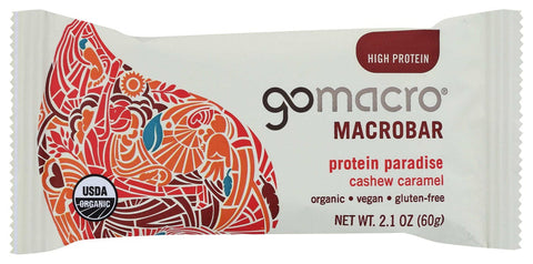 Go Macro Organic Protein Paradise Cashew Caramel Macrobar, 2.1 Ounce -- 12 per case.