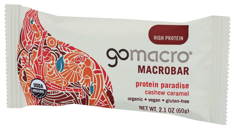 Go Macro Organic Protein Paradise Cashew Caramel Macrobar, 2.1 Ounce -- 12 per case.