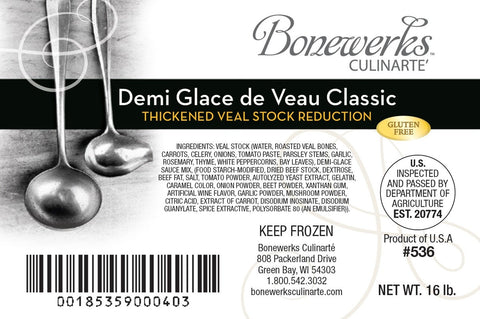 Bonewerks Culinarte Demi Glace de Veau Classic, 16 Pound.
