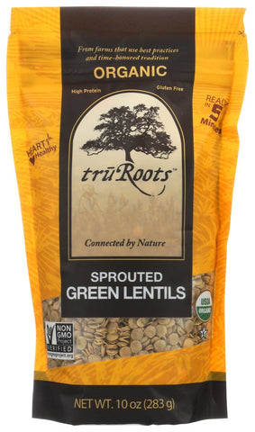 Truroots Organic Sprouted Green Lentil, 10 Ounce -- 6 per case.
