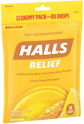 Halls Mixed Flavor Cough Relief Drops - 30 pieces per pack -- 72 per case