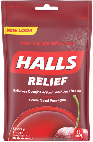 Halls Mixed Flavor Cough Relief Drops - 30 pieces per pack -- 72 per case