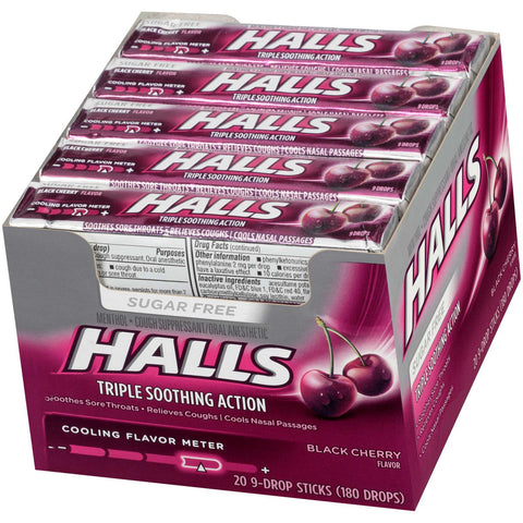 Halls Sugar Free Black Cherry - 9 count stick, 480 per case