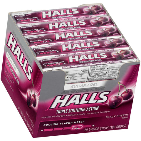 Halls Sugar Free Black Cherry - 9 count stick, 480 per case