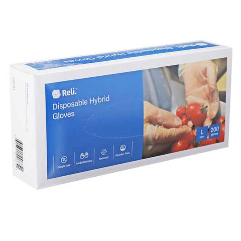 Spectrum Large Poly Hybrid Gloves - 200 count per pack -- 5 packs per case