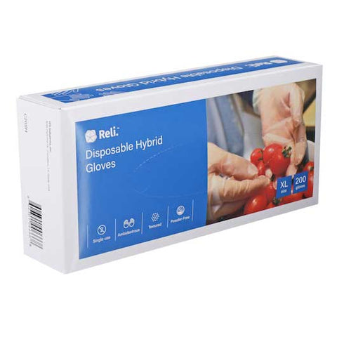 Spectrum Extra Large Poly Hybrid Gloves - 200 count per pack -- 5 packs per case