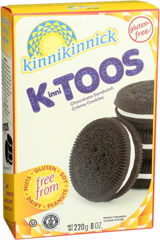 Kinnikinnick Foods Chocolate Sandwich Cream Kinnitoos Cookies, 8 Ounce -- 6 per case.