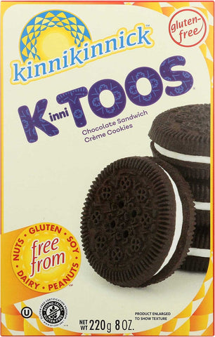 Kinnikinnick Foods Chocolate Sandwich Cream Kinnitoos Cookies, 8 Ounce -- 6 per case.