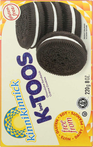 Kinnikinnick Foods Chocolate Sandwich Cream Kinnitoos Cookies, 8 Ounce -- 6 per case.