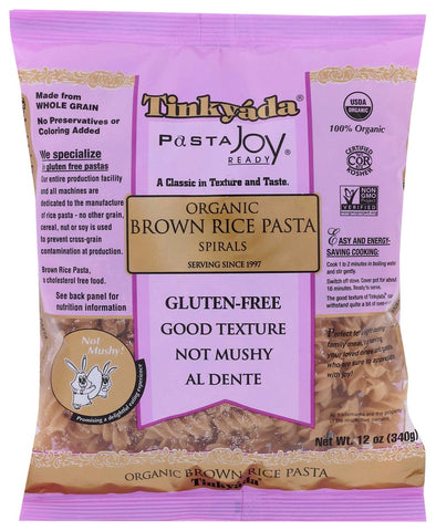 Tinkyada Organic Spiral Brown Rice Pasta, 12 Ounce -- 12 per case.