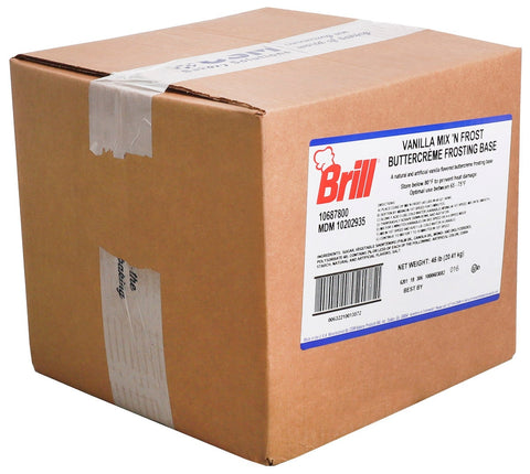 Brill Vanilla Mix N Frost Buttercreme Frosting Base, 45 Pound.