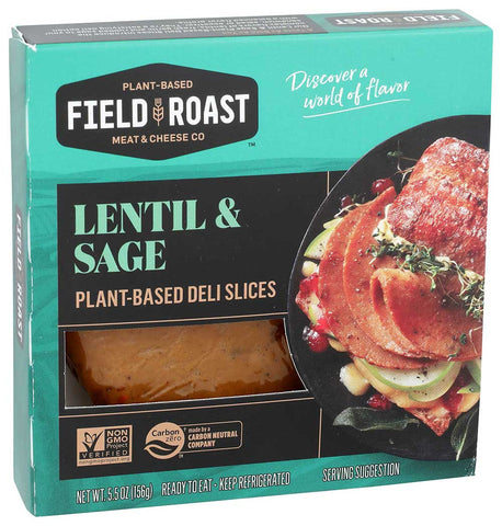 Field Roast Lentil Sage Deli Slice, 5.5 Ounce -- 12 per case.