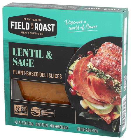 Field Roast Lentil Sage Deli Slice, 5.5 Ounce -- 12 per case.
