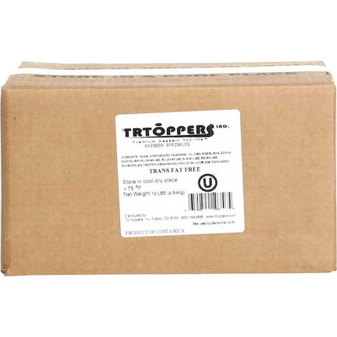 TR Toppers Rainbow Sprinkles, 10 Pound Box.