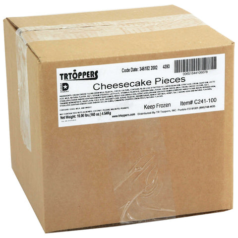 TR Toppers Cheesecake Pieces, 10 Pound Box.
