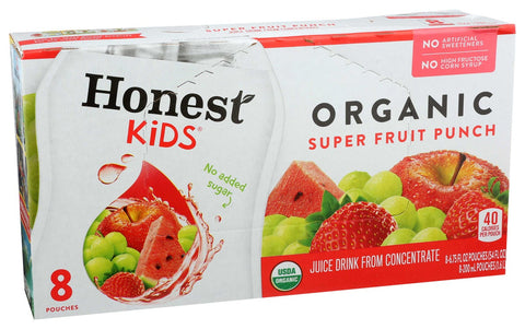 Honest Kids Super Fruit Punch Juice Drink, 6.75 Fluid Ounce - 8 per pack -- 4 packs per case.