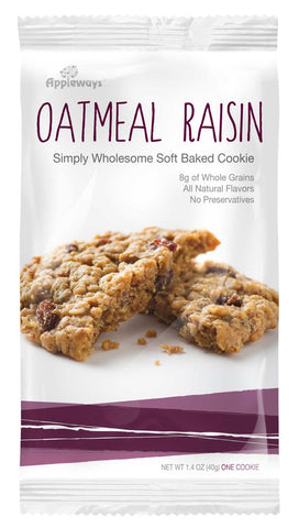 Appleways Whole Grain Oatmeal Raisin Cookie, 1.4 Ounce -- 160 per case.