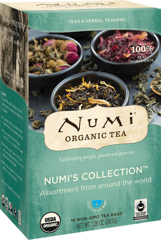 Numi Organic Numis Collection Assortment Tea, 16 tea bags per pack -- 6 per case.