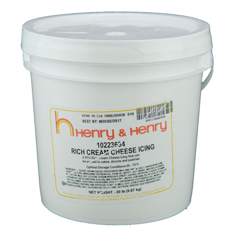 Henry and Henry Rich Cream Cheese Icing, 20 Pound.