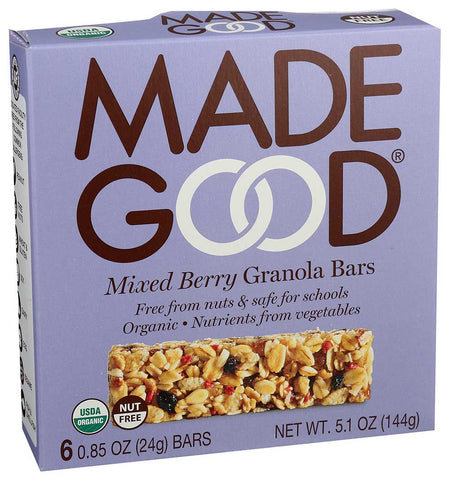 Made Good Organic Mixed Berry Granola Bar, 6 count per pack -- 6 per case.