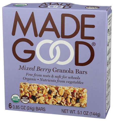 Made Good Organic Mixed Berry Granola Bar, 6 count per pack -- 6 per case.
